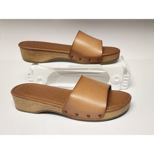 Universal Thread Korra Caramel Brown Wedge Platform Sandals Size 9.5